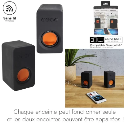 CMP HT2223 Bezdrátové Bluetooth Reproduktory, 2 x 3 W, černé