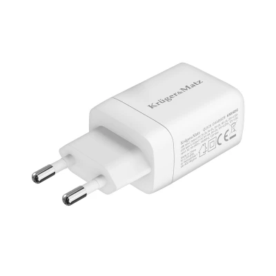 Kruger&Matz KM0856 Nabíječka 45 W GaN, USB A, USB C, Power Delivery, Quick Charge
