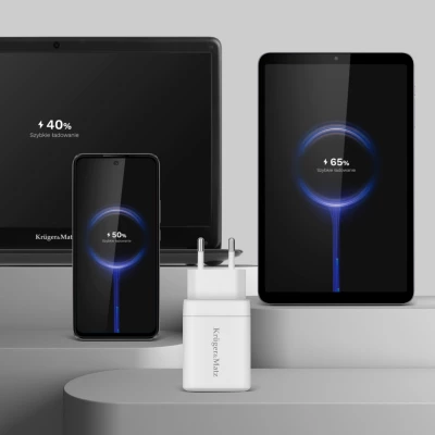 Kruger&Matz KM0856 Nabíječka 45 W GaN, USB A, USB C, Power Delivery, Quick Charge