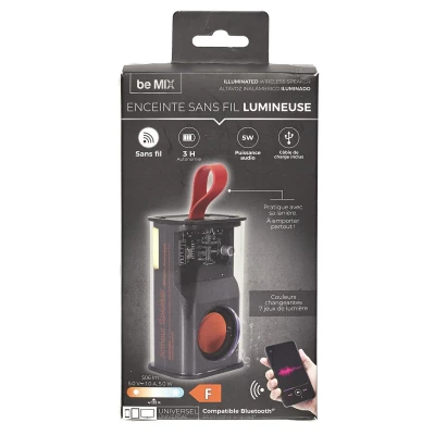 CMP HT0068 Bezdrôtový reproduktor LED Bluetooth, 5 W, čierny
