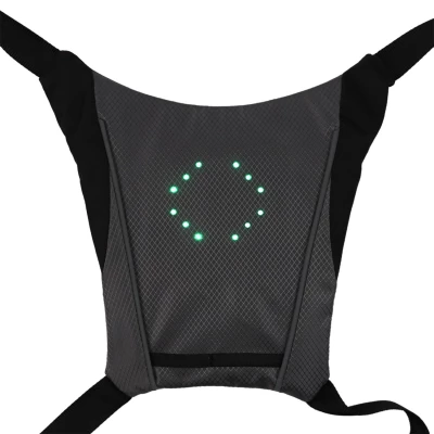 CMP VL0009 Bezdrátová LED signalizační vesta pro cyklisty s dálkovým ovládáním, černá