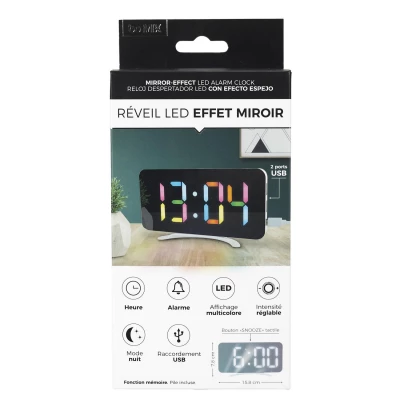 CMP HT0122 Zrkadlové hodiny s budíkom s farebným displejom