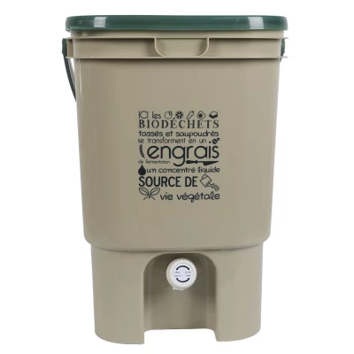 CMP ME0022 Kompostér do kuchyně s kohoutkem 19 l, béžový