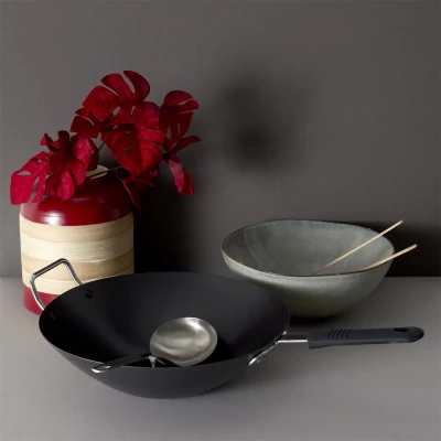 CMP KC21231 Wok pánev ocelová, 33 cm černá