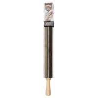 CMP KP5637 Valček na cesto z nehrdzavejúcej ocele, drevené rukoväte, 42 cm