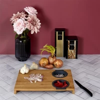 CMP KD3329 Bambusová krájecí deska s cedníkem a miskou 3 v 1