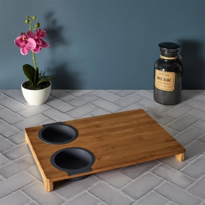 CMP KD3329 Bambusová krájecí deska s cedníkem a miskou 3 v 1