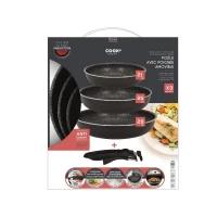 CMP KC25291 Súprava 3 panvíc s nepriľnavým povrchom a odnímateľnou rukoväťou, 21/25/29 cm