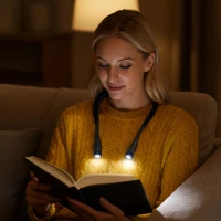 Izoxis 25675 LED lampa na čtení za krk černá