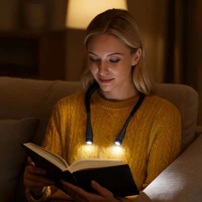 Izoxis 25675 LED lampa na čtení za krk černá