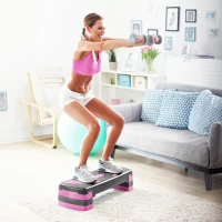 Rebel RBA-3225 Aerobic step platforma 78 cm, nastaviteľná výška, sivo-fialová