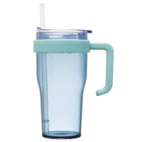 CMP KA0671 Plastový hrnek s brčkem a ouškem, 600 ml, modrý