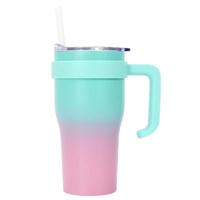 CMP KA0586 Termohrnek s brčkem a uchem ombré, 900 ml, růžovomodrý