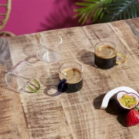 CMP KA0498 Sada skleněných hrnků s kovovým stojanem, 4 ks