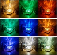 Verk 12359 Křišťálová LED lampička ve tvaru kostky, 16 barev RGB, s dálkovým ovládáním