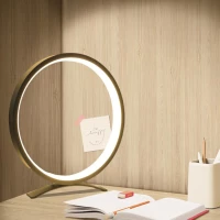 Verk 12363 Moderní kruhová LED stolní lampa 25 cm, černá