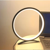 Verk 12363 Moderní kruhová LED stolní lampa 25 cm, černá