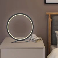Verk 12363 Moderní kruhová LED stolní lampa 25 cm, černá