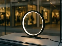 Verk 12363 Moderní kruhová LED stolní lampa 25 cm, černá
