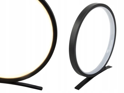 Verk 12363 Moderní kruhová LED stolní lampa 25 cm, černá