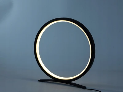 Verk 12363 Moderní kruhová LED stolní lampa 25 cm, černá