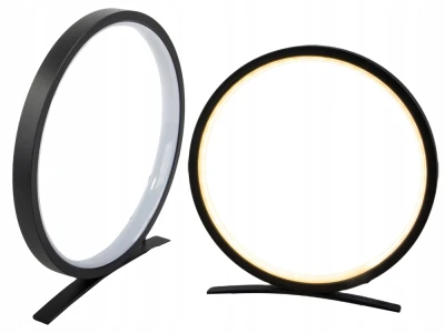 Verk 12363 Moderní kruhová LED stolní lampa 25 cm, černá