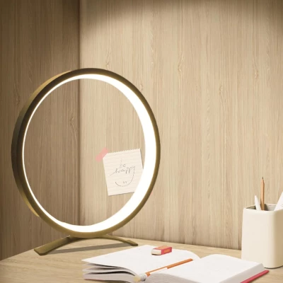 Verk 12363 Moderní kruhová LED stolní lampa 25 cm, černá