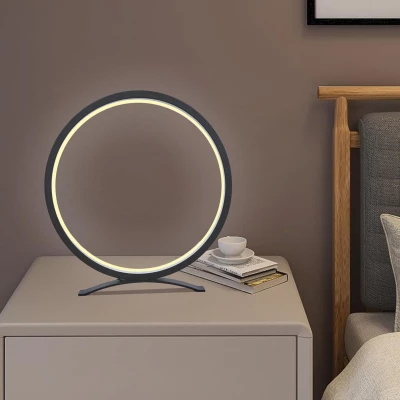Verk 12363 Moderní kruhová LED stolní lampa 25 cm, černá