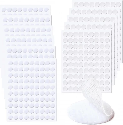 Ruhhy 25884 Samolepicí suchý zip – bílé kolečka 18 mm, 500 ks