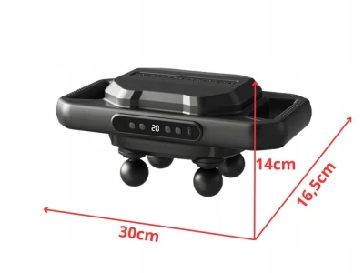 Verk 24617 Masážní přístroj na tělo, 4 hlavice, 20 úrovní, USB, černý