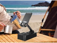 Verk 04131 Multifunkčný stolový držiak na telefón s reproduktorom Bluetooth, čierny