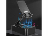 Verk 04131 Multifunkčný stolový držiak na telefón s reproduktorom Bluetooth, čierny