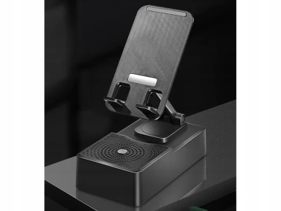Verk 04131 Multifunkčný stolový držiak na telefón s reproduktorom Bluetooth, čierny