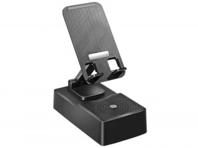 Verk 04131 Multifunkčný stolový držiak na telefón s reproduktorom Bluetooth, čierny