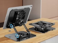 Verk 04135 Otočný držiak na tablet s ventilátorom, USB, čierny