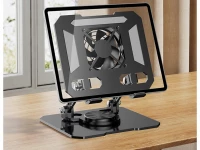 Verk 04135 Otočný držiak na tablet s ventilátorom, USB, čierny