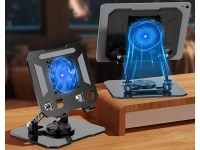 Verk 04135 Otočný držiak na tablet s ventilátorom, USB, čierny