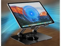 Verk 04135 Otočný držiak na tablet s ventilátorom, USB, čierny