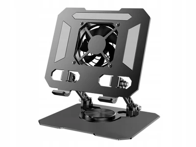 Verk 04135 Otočný držiak na tablet s ventilátorom, USB, čierny
