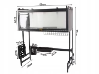 Verk 07379 Multifunkční organizér na nádobí nad dřez, 65 cm, černý