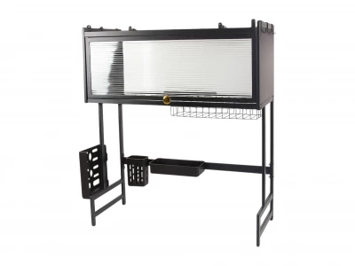 Verk 07379 Multifunkční organizér na nádobí nad dřez, 65 cm, černý