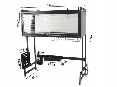 Verk 07379 Multifunkční organizér na nádobí nad dřez, 65 cm, černý