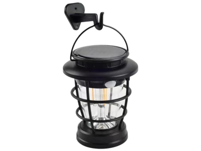 Verk 12376 Solární LED lampa s pohybovým senzorem a USB nabíjením 2v1, černá