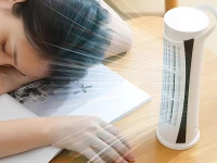 Verk 16039 Mini stĺpový ventilátor s LED osvetlením, 2 rýchlosti, USB, biely