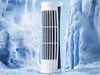 Verk 16039 Mini stĺpový ventilátor s LED osvetlením, 2 rýchlosti, USB, biely