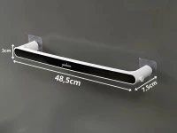 Verk 27476 Samolepicí držák na ručníky 48 cm, bíločerný