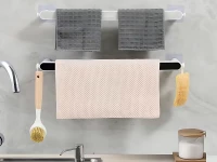 Verk 27476 Samolepicí držák na ručníky 48 cm, bíločerný