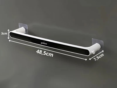 Verk 27476 Samolepicí držák na ručníky 48 cm, bíločerný