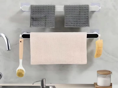 Verk 27476 Samolepicí držák na ručníky 48 cm, bíločerný