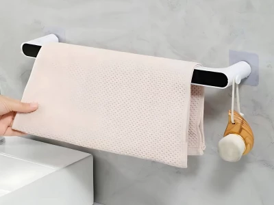 Verk 27476 Samolepicí držák na ručníky 48 cm, bíločerný